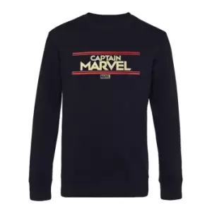 Image of Marvel Captain Marvel Womens/Ladies Letters Sweatshirt (L) (Black)