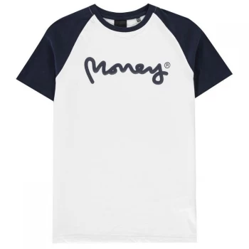 image of Money Raglan Logo T Shirt - Bright White