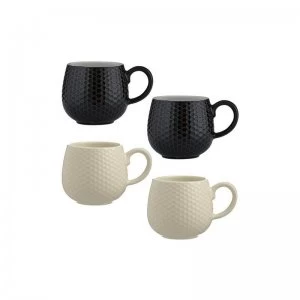 image of Mason Cash Set of 4 Embossed Honeycomb Mugs