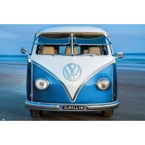 Image of VW (Brendan Ray) Blue Kombi Poster