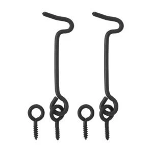 image of BQ Black Metal Hook Eye L75mm Pack of 2