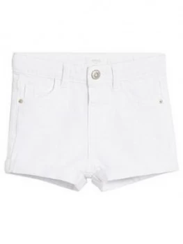 Image of Mango Baby Girls Denim Shorts - White, Size 9-12 Months