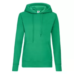 image of Fruit Of The Loom Ladies Lady Fit Hooded Sweatshirt / Hoodie (L) (Kelly Green)