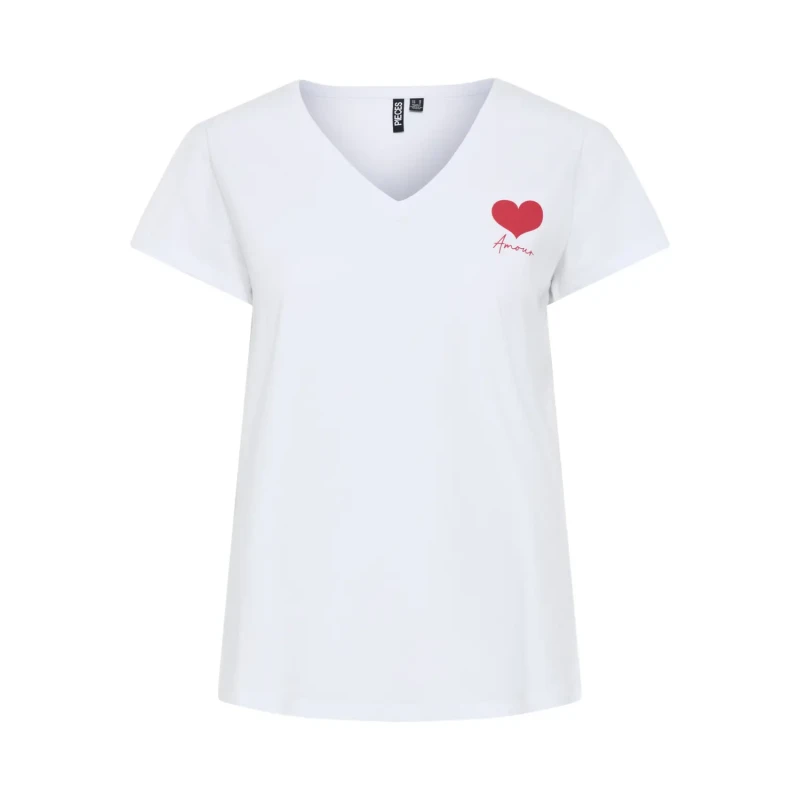 Image of Pieces Womens T-Shirt Pieces Pcserima Fc Blanc Female XS 17156280-4698013
