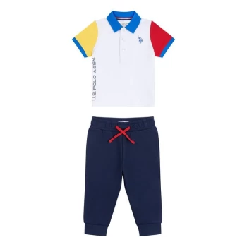 image of US Polo Assn USPA Polo/Jogger Set Bb22 - White