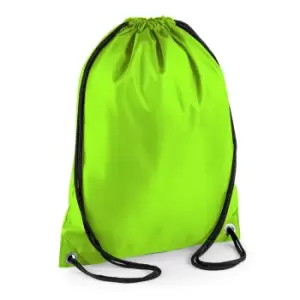 Image of BagBase Budget Water Resistant Sports Gymsac Drawstring Bag (11 Litres) (Pack of 2) (One Size) (Lime)