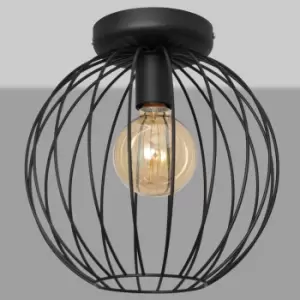 image of Mercure Semi Flush Light Black 30cm