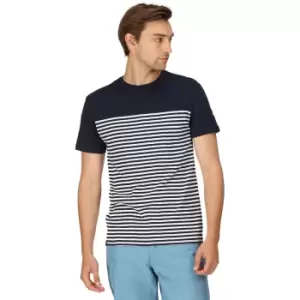 Image of Regatta Mens Shorebay Coolweave Striped Tee T Shirt XL - Chest 43-44' (109-112cm)