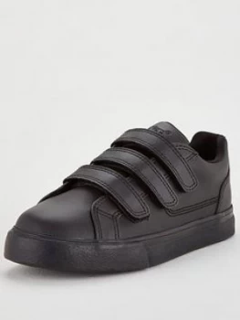 Image of Kickers Tovni Triple Strap School Shoes - Black, Size 7 Younger