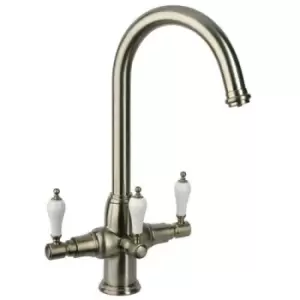 Image of Brita Kelda 3-Way Kitchen Tap with Under the Sink Cartridge - Brushed Nickel Finish