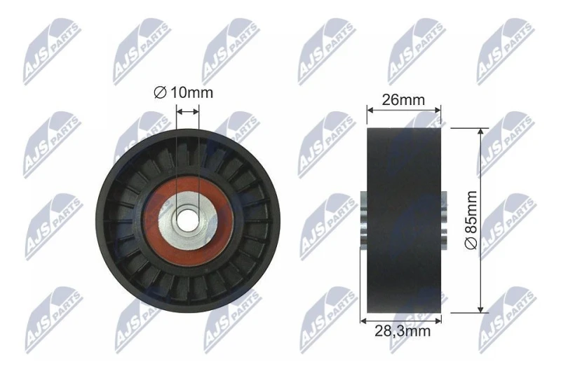 Image of NTY Deflection / guide pulley, V-ribbed belt NTY RNK-PL-018