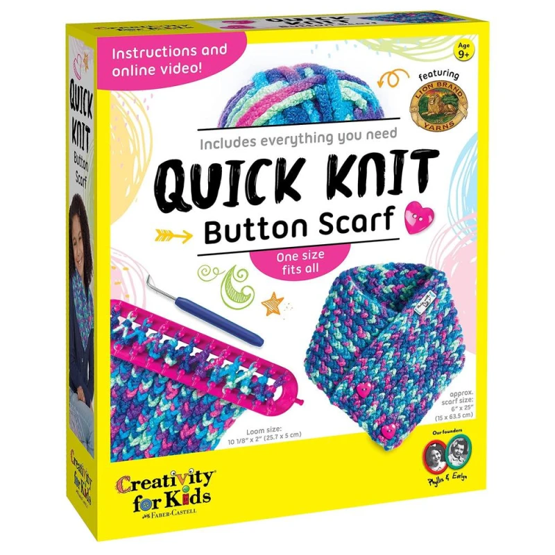 Image of Creativity for Kids Quick Knit Button Scarf Multicolor Unisex
