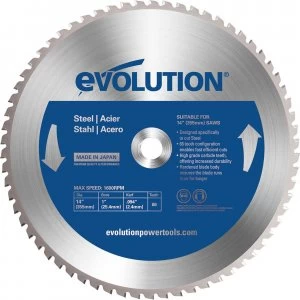 image of Evolution Mild Steel Cutting Saw Blade 355mm 66T 25.4mm