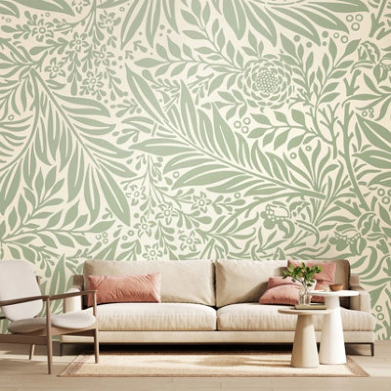 Image of Origin Murals Trailing Ferns - Sage Green Matt Smooth Paste The Wall Mural 300Cm Wide X 240Cm High