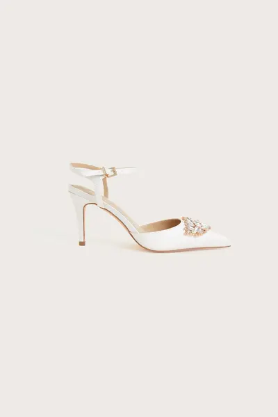 Two-Part Diamante Trim Bridal Shoes