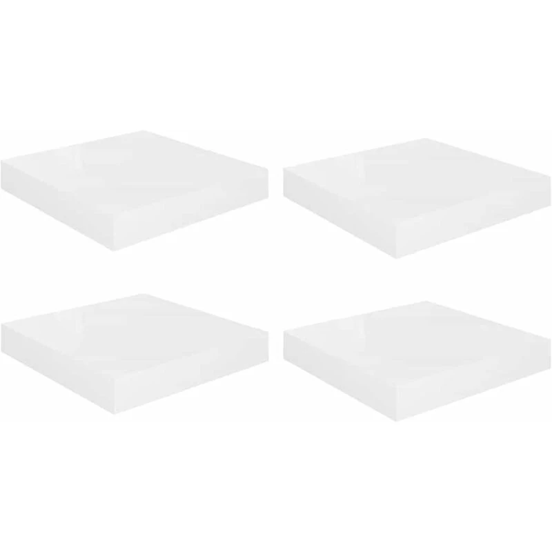 Image of VIDAXL Floating Wall Shelves 4 pcs High Gloss White 23x23.5x3.8cm mdf Vidaxl 8720286073728