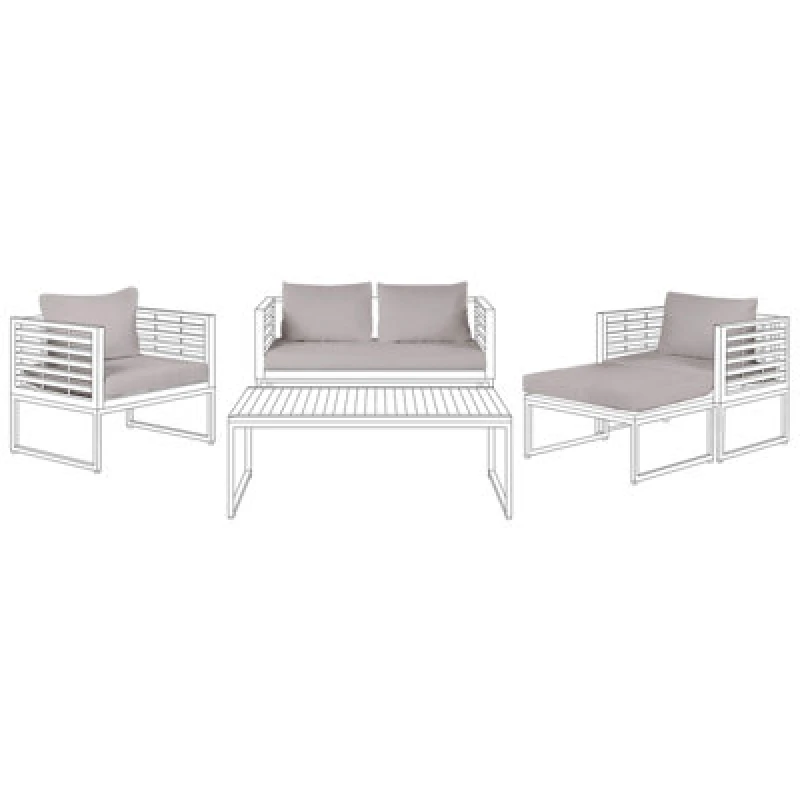 Image of Beliani Outdoor Cushion Cover Set Bermuda Grey