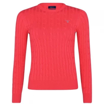 image of Gant Cable Knit Jumper - Watermelon 648