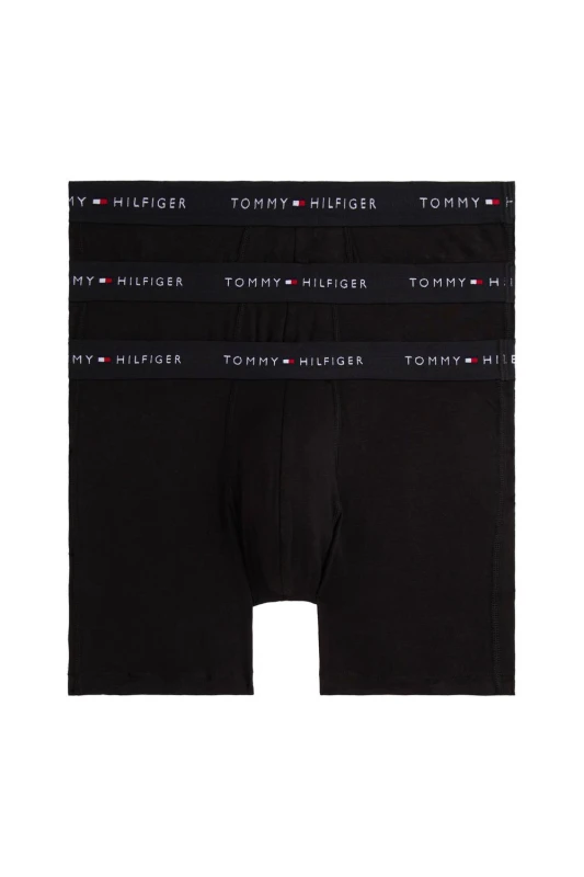 Image of Tommy Hilfiger Mens Signature 3 Pack Boxer Brief Black Size: XL Black Male XL