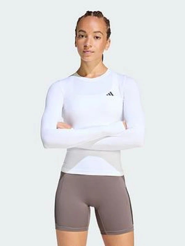 Image of Womens Long Sleeve Jersey adidas Power Essentials Contour Blanc Female 2XL