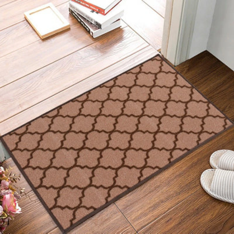 Image of Smart Living Smart Living Trellis Heavy Duty Machine Washable Hallway Kitchen Non Slip Door Mat in Beige Size: 57cm x 90cm Beige 57cm x 90cm Unisex