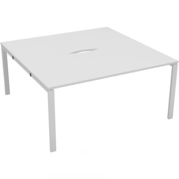 Image of 2 Person Double Bench Desk 1200X800MM Each - White/White