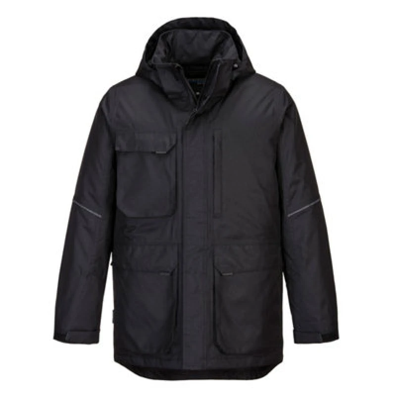 Image of Portwest KX3 Mens Parka Jacket KX360BKRXXXL Colour: Black