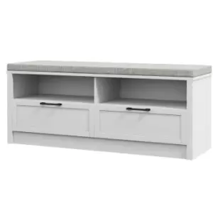 Image of HOMCOM Shoe Bench with Removable Cushion, Shoe Storage Bench with Padded Seat, Open Compartments and Drawers for Entryway Hallway