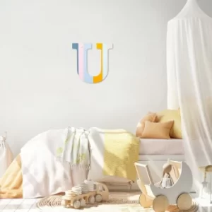 Image of Alphabet U Multicolor Decorative Wooden Wall Accessory