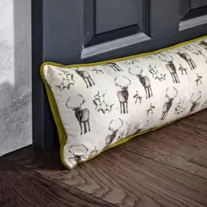 image of Crossland Grove Reindeer And Mistletoe Draught Excluder 900x220mm