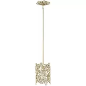 Image of Pendant Light Connecting Circles Faceted Crystals Silver Leaf LED E27 100W