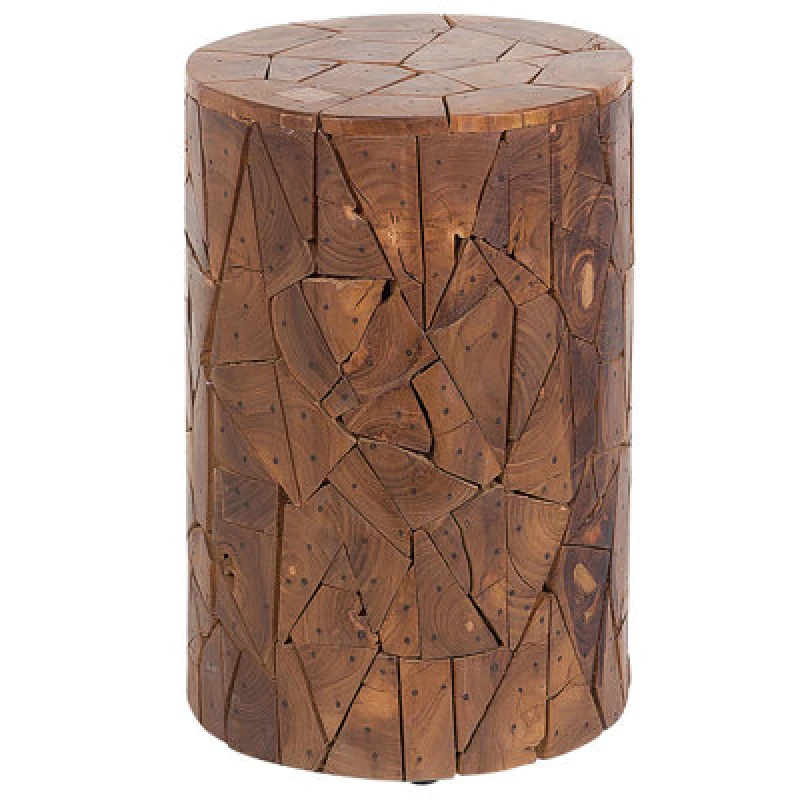 Image of Beliani Side Table Dawson Teak Wood Brown