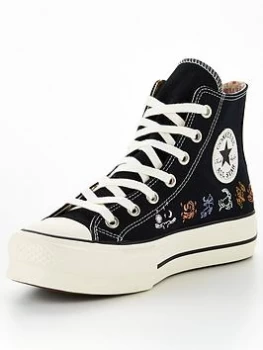 Converse All Star Lift Hi Trainers - Black, Size 4, Women