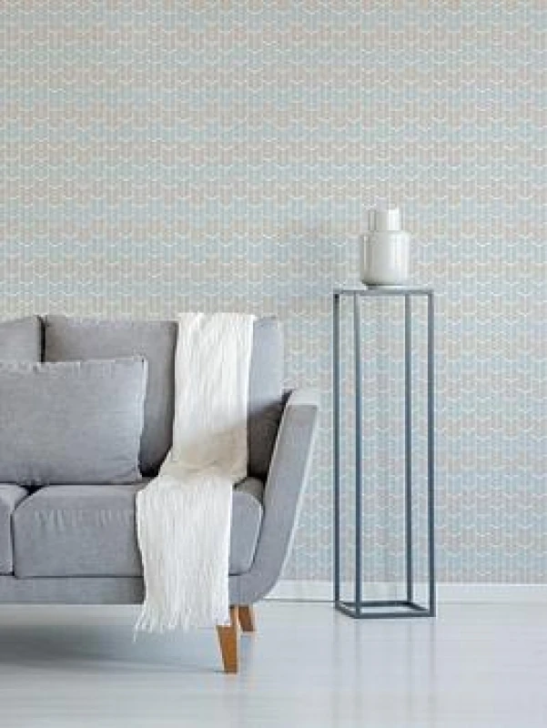 Image of Graham & Brown Superfresco Easy Sfe Oiti Taupe Bleu, Blue 32-877