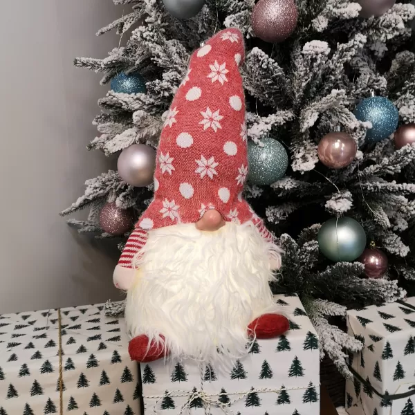 Image of 56cm Battery Operated Light Up Christmas Standing Gonk Decoration in Red