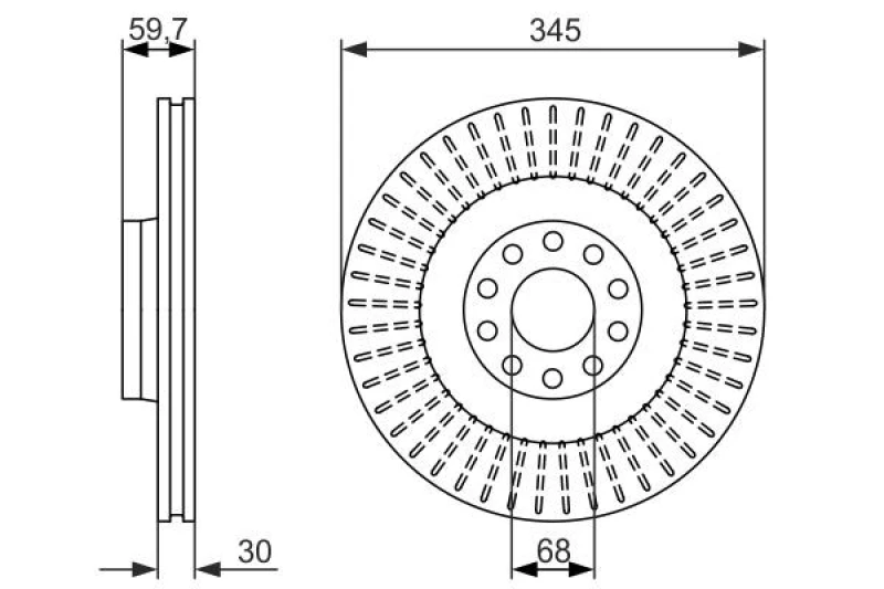 Image of Bosch 0 986 479 589 Brake disc Vented, Coated, High-carbon Brake Disc (82)