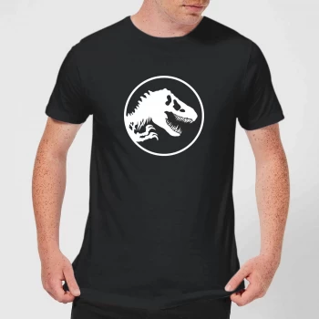 Image of Jurassic Park Circle Logo Mens T-Shirt - Black - XS - Black