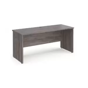 image of Maestro 25 straight desk 1600mm x 600mm - grey oak top with panel end leg