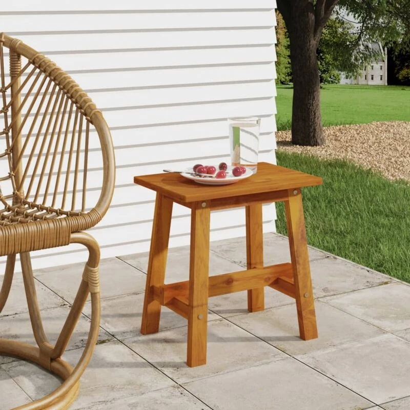 Image of vidaXL Stool 45x29x45cm Rectangular Solid Wood Acacia, Brown 153330