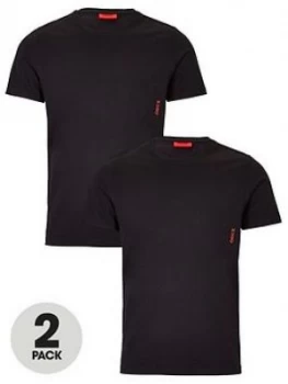 Image of Hugo Boss 2 Pack Round Neck T-Shirts Black Size 2XL Men