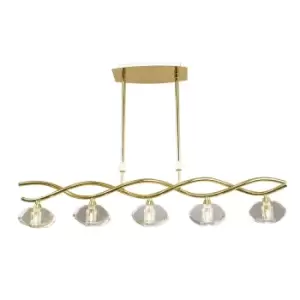 Image of Alfa Linear Pendant 5 Light G9, Polished Brass