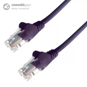 image of Connekt Gear 10m RJ45 CAT5e UTP Stranded Flush Moulded Network Cable - 24AWG - Purple