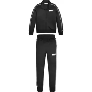 Image of Calvin Klein Jeans Piping Logo Zip Through Set - Black