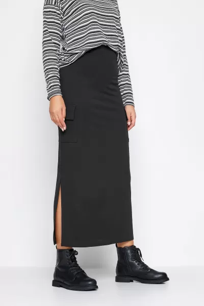 Image of Long Tall Sally Tall Scuba Cargo Skirt Black