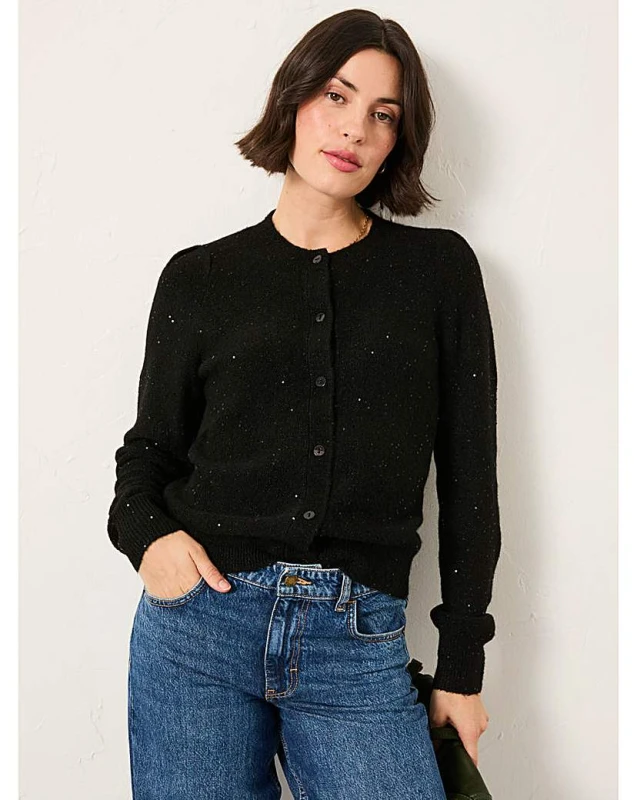 Image of FatFace Fatface Jasmine Sparkle Cardigan Black - FatFace - Size: 16 Black Female 16 PV35704