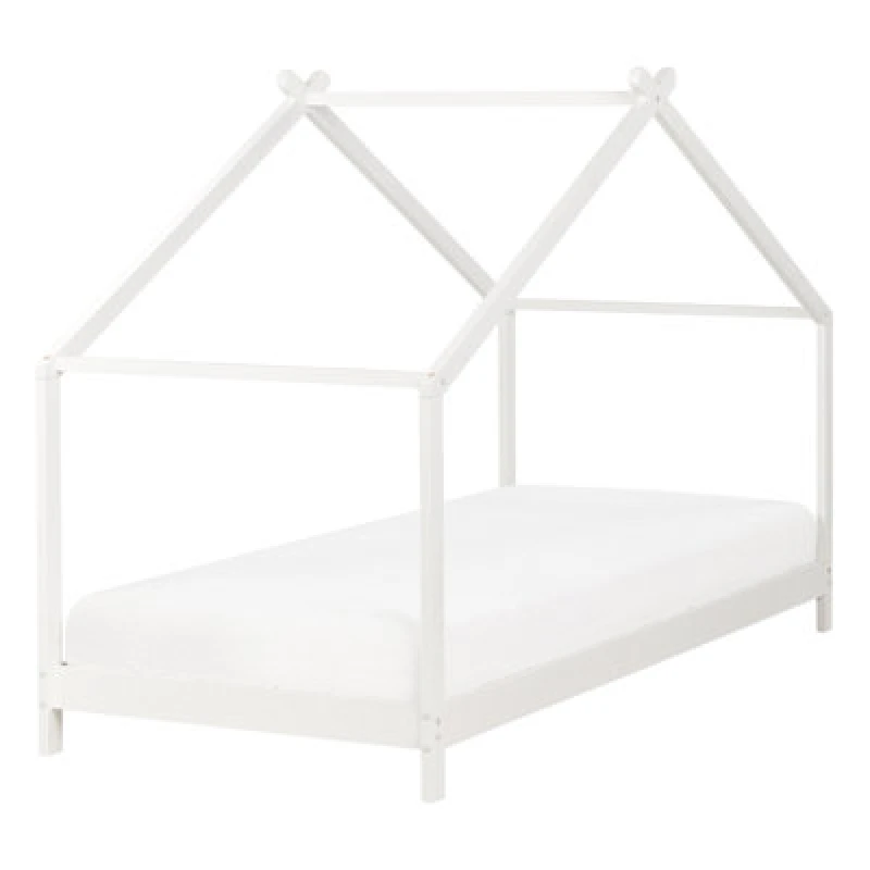 Image of Beliani Kids Bed House Pine Wood Orlu 90 X 200 Cm (Eu Single) White