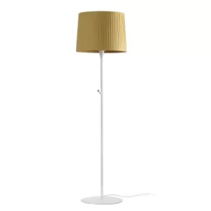 Image of Samba Floor Lamp Round Tappered Shade Yellow, E27