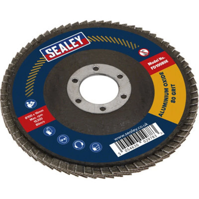 Image of Loops 100mm Aluminium Oxide Flap Disc - 16mm Bore - Depressed Centre Disc - 80 Grit Multi