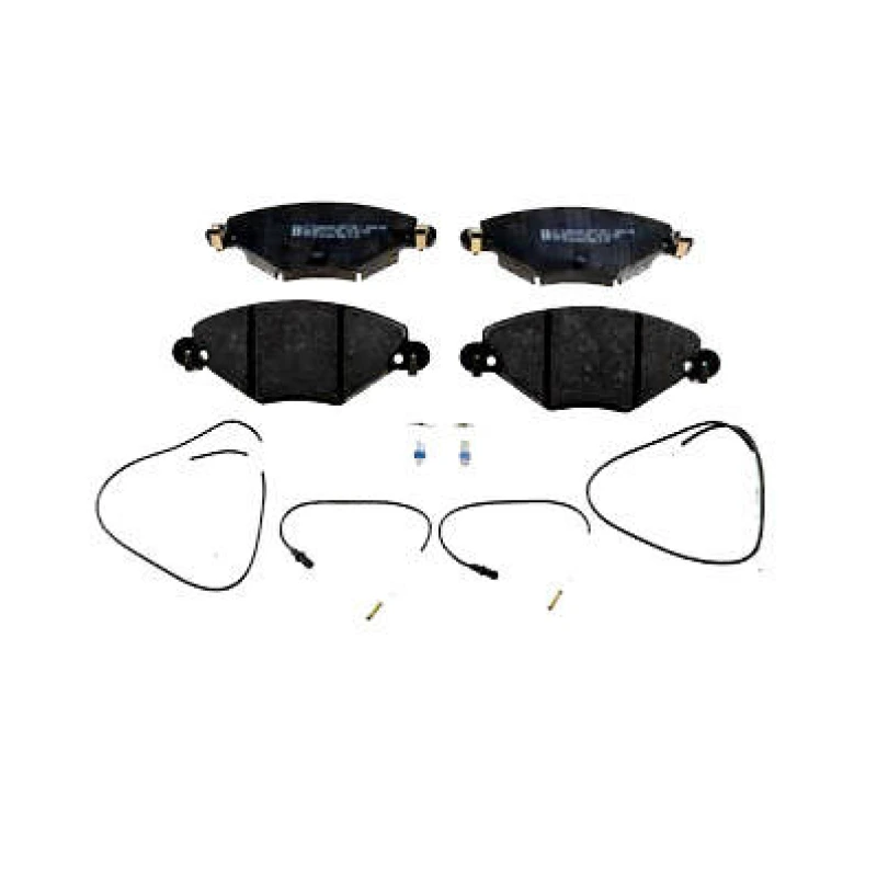 Image of ZIMMERMANN 23277.180.1 Brake pad set Front Axle, incl. wear warning contact, Photo corresponds to scope of supply, with bolts/screws Brake Pad Set,di