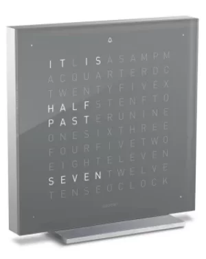 image of QLOCKTWO Touch Early Grey Tea Table Clock 13.5cm